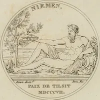 Picture 47 of 68 from Annales du musée et de l'école moderne des beaux-arts : recueil de gravures au trait, d'après les principaux ouvrages de peinture, sculpture, ou projets d'architecture, qui, chaque année, ont remporté le prix, soit aux écoles spéciales, soit aux concours nationaux : les productions des artistes en tous genres, qui, aux différentes expositions, ont été citées avec éloges : les morceaux les plus estimés ou inédits de la galerie de peinture : la suite complète de celle des antiques : édifices anciens et modernes, etc. (1800), leaf 153