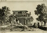 An illustration from Annales du musée et de l'école moderne des beaux-arts : recueil de gravures au trait, d'après les principaux ouvrages de peinture, sculpture, ou projets d'architecture, qui, chaque année, ont remporté le prix, soit aux écoles spéciales, soit aux concours nationaux : les productions des artistes en tous genres, qui, aux différentes expositions, ont été citées avec éloges : les morceaux les plus estimés ou inédits de la galerie de peinture : la suite complète de celle des antiques : édifices anciens et modernes, etc. (1800)
