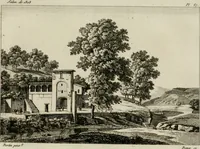An illustration from Annales du musée et de l'école moderne des beaux-arts : recueil de gravures au trait, d'après les principaux ouvrages de peinture, sculpture, ou projets d'architecture, qui, chaque année, ont remporté le prix, soit aux écoles spéciales, soit aux concours nationaux : les productions des artistes en tous genres, qui, aux différentes expositions, ont été citées avec éloges : les morceaux les plus estimés ou inédits de la galerie de peinture : la suite complète de celle des antiques : édifices anciens et modernes, etc. (1800)