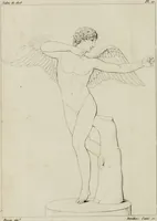 An illustration from Annales du musée et de l'école moderne des beaux-arts : recueil de gravures au trait, d'après les principaux ouvrages de peinture, sculpture, ou projets d'architecture, qui, chaque année, ont remporté le prix, soit aux écoles spéciales, soit aux concours nationaux : les productions des artistes en tous genres, qui, aux différentes expositions, ont été citées avec éloges : les morceaux les plus estimés ou inédits de la galerie de peinture : la suite complète de celle des antiques : édifices anciens et modernes, etc. (1800)