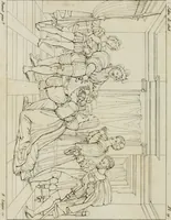 An illustration from Annales du musée et de l'école moderne des beaux-arts : recueil de gravures au trait, d'après les principaux ouvrages de peinture, sculpture, ou projets d'architecture, qui, chaque année, ont remporté le prix, soit aux écoles spéciales, soit aux concours nationaux : les productions des artistes en tous genres, qui, aux différentes expositions, ont été citées avec éloges : les morceaux les plus estimés ou inédits de la galerie de peinture : la suite complète de celle des antiques : édifices anciens et modernes, etc. (1800)
