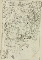An illustration from Annales du musée et de l'école moderne des beaux-arts : recueil de gravures au trait, d'après les principaux ouvrages de peinture, sculpture, ou projets d'architecture, qui, chaque année, ont remporté le prix, soit aux écoles spéciales, soit aux concours nationaux : les productions des artistes en tous genres, qui, aux différentes expositions, ont été citées avec éloges : les morceaux les plus estimés ou inédits de la galerie de peinture : la suite complète de celle des antiques : édifices anciens et modernes, etc. (1800)