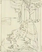 An illustration from Annales du musée et de l'école moderne des beaux-arts : recueil de gravures au trait, d'après les principaux ouvrages de peinture, sculpture, ou projets d'architecture, qui, chaque année, ont remporté le prix, soit aux écoles spéciales, soit aux concours nationaux : les productions des artistes en tous genres, qui, aux différentes expositions, ont été citées avec éloges : les morceaux les plus estimés ou inédits de la galerie de peinture : la suite complète de celle des antiques : édifices anciens et modernes, etc. (1800)