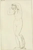 An illustration from Annales du musée et de l'école moderne des beaux-arts : recueil de gravures au trait, d'après les principaux ouvrages de peinture, sculpture, ou projets d'architecture, qui, chaque année, ont remporté le prix, soit aux écoles spéciales, soit aux concours nationaux : les productions des artistes en tous genres, qui, aux différentes expositions, ont été citées avec éloges : les morceaux les plus estimés ou inédits de la galerie de peinture : la suite complète de celle des antiques : édifices anciens et modernes, etc. (1800)