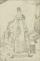 An illustration from Annales du musée et de l'école moderne des beaux-arts : recueil de gravures au trait, d'après les principaux ouvrages de peinture, sculpture, ou projets d'architecture, qui, chaque année, ont remporté le prix, soit aux écoles spéciales, soit aux concours nationaux : les productions des artistes en tous genres, qui, aux différentes expositions, ont été citées avec éloges : les morceaux les plus estimés ou inédits de la galerie de peinture : la suite complète de celle des antiques : édifices anciens et modernes, etc. (1800)