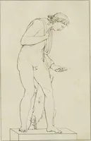 Picture 33 of 70 from Annales du musée et de l'école moderne des beaux-arts : recueil de gravures au trait, d'après les principaux ouvrages de peinture, sculpture, ou projets d'architecture, qui, chaque année, ont remporté le prix, soit aux écoles spéciales, soit aux concours nationaux : les productions des artistes en tous genres, qui, aux différentes expositions, ont été citées avec éloges : les morceaux les plus estimés ou inédits de la galerie de peinture : la suite complète de celle des antiques : édifices anciens et modernes, etc. (1800), leaf 117