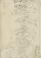 An illustration from Annales du musée et de l'école moderne des beaux-arts : recueil de gravures au trait, d'après les principaux ouvrages de peinture, sculpture, ou projets d'architecture, qui, chaque année, ont remporté le prix, soit aux écoles spéciales, soit aux concours nationaux : les productions des artistes en tous genres, qui, aux différentes expositions, ont été citées avec éloges : les morceaux les plus estimés ou inédits de la galerie de peinture : la suite complète de celle des antiques : édifices anciens et modernes, etc. (1800)