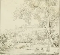 Picture 45 of 70 from Annales du musée et de l'école moderne des beaux-arts : recueil de gravures au trait, d'après les principaux ouvrages de peinture, sculpture, ou projets d'architecture, qui, chaque année, ont remporté le prix, soit aux écoles spéciales, soit aux concours nationaux : les productions des artistes en tous genres, qui, aux différentes expositions, ont été citées avec éloges : les morceaux les plus estimés ou inédits de la galerie de peinture : la suite complète de celle des antiques : édifices anciens et modernes, etc. (1800), leaf 152