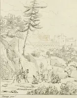 Picture 48 of 70 from Annales du musée et de l'école moderne des beaux-arts : recueil de gravures au trait, d'après les principaux ouvrages de peinture, sculpture, ou projets d'architecture, qui, chaque année, ont remporté le prix, soit aux écoles spéciales, soit aux concours nationaux : les productions des artistes en tous genres, qui, aux différentes expositions, ont été citées avec éloges : les morceaux les plus estimés ou inédits de la galerie de peinture : la suite complète de celle des antiques : édifices anciens et modernes, etc. (1800), leaf 160