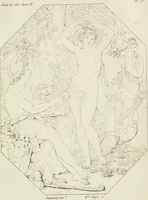 An illustration from Annales du musée et de l'école moderne des beaux-arts : recueil de gravures au trait, d'après les principaux ouvrages de peinture, sculpture, ou projets d'architecture, qui, chaque année, ont remporté le prix, soit aux écoles spéciales, soit aux concours nationaux : les productions des artistes en tous genres, qui, aux différentes expositions, ont été citées avec éloges : les morceaux les plus estimés ou inédits de la galerie de peinture : la suite complète de celle des antiques : édifices anciens et modernes, etc. (1800)