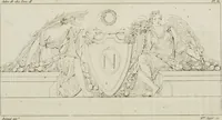 Picture 59 of 70 from Annales du musée et de l'école moderne des beaux-arts : recueil de gravures au trait, d'après les principaux ouvrages de peinture, sculpture, ou projets d'architecture, qui, chaque année, ont remporté le prix, soit aux écoles spéciales, soit aux concours nationaux : les productions des artistes en tous genres, qui, aux différentes expositions, ont été citées avec éloges : les morceaux les plus estimés ou inédits de la galerie de peinture : la suite complète de celle des antiques : édifices anciens et modernes, etc. (1800), leaf 193