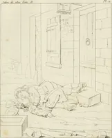 Picture 9 of 70 from Annales du musée et de l'école moderne des beaux-arts : recueil de gravures au trait, d'après les principaux ouvrages de peinture, sculpture, ou projets d'architecture, qui, chaque année, ont remporté le prix, soit aux écoles spéciales, soit aux concours nationaux : les productions des artistes en tous genres, qui, aux différentes expositions, ont été citées avec éloges : les morceaux les plus estimés ou inédits de la galerie de peinture : la suite complète de celle des antiques : édifices anciens et modernes, etc. (1800), leaf 36