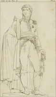 Picture 10 of 70 from Annales du musée et de l'école moderne des beaux-arts : recueil de gravures au trait, d'après les principaux ouvrages de peinture, sculpture, ou projets d'architecture, qui, chaque année, ont remporté le prix, soit aux écoles spéciales, soit aux concours nationaux : les productions des artistes en tous genres, qui, aux différentes expositions, ont été citées avec éloges : les morceaux les plus estimés ou inédits de la galerie de peinture : la suite complète de celle des antiques : édifices anciens et modernes, etc. (1800), leaf 39
