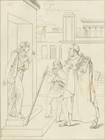 Picture 14 of 70 from Annales du musée et de l'école moderne des beaux-arts : recueil de gravures au trait, d'après les principaux ouvrages de peinture, sculpture, ou projets d'architecture, qui, chaque année, ont remporté le prix, soit aux écoles spéciales, soit aux concours nationaux : les productions des artistes en tous genres, qui, aux différentes expositions, ont été citées avec éloges : les morceaux les plus estimés ou inédits de la galerie de peinture : la suite complète de celle des antiques : édifices anciens et modernes, etc. (1800), leaf 52