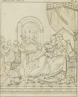Picture 18 of 70 from Annales du musée et de l'école moderne des beaux-arts : recueil de gravures au trait, d'après les principaux ouvrages de peinture, sculpture, ou projets d'architecture, qui, chaque année, ont remporté le prix, soit aux écoles spéciales, soit aux concours nationaux : les productions des artistes en tous genres, qui, aux différentes expositions, ont été citées avec éloges : les morceaux les plus estimés ou inédits de la galerie de peinture : la suite complète de celle des antiques : édifices anciens et modernes, etc. (1800), leaf 65