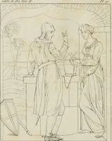 Picture 25 of 70 from Annales du musée et de l'école moderne des beaux-arts : recueil de gravures au trait, d'après les principaux ouvrages de peinture, sculpture, ou projets d'architecture, qui, chaque année, ont remporté le prix, soit aux écoles spéciales, soit aux concours nationaux : les productions des artistes en tous genres, qui, aux différentes expositions, ont été citées avec éloges : les morceaux les plus estimés ou inédits de la galerie de peinture : la suite complète de celle des antiques : édifices anciens et modernes, etc. (1800), leaf 91