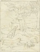 Picture 26 of 70 from Annales du musée et de l'école moderne des beaux-arts : recueil de gravures au trait, d'après les principaux ouvrages de peinture, sculpture, ou projets d'architecture, qui, chaque année, ont remporté le prix, soit aux écoles spéciales, soit aux concours nationaux : les productions des artistes en tous genres, qui, aux différentes expositions, ont été citées avec éloges : les morceaux les plus estimés ou inédits de la galerie de peinture : la suite complète de celle des antiques : édifices anciens et modernes, etc. (1800), leaf 94