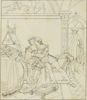 Picture 27 of 70 from Annales du musée et de l'école moderne des beaux-arts : recueil de gravures au trait, d'après les principaux ouvrages de peinture, sculpture, ou projets d'architecture, qui, chaque année, ont remporté le prix, soit aux écoles spéciales, soit aux concours nationaux : les productions des artistes en tous genres, qui, aux différentes expositions, ont été citées avec éloges : les morceaux les plus estimés ou inédits de la galerie de peinture : la suite complète de celle des antiques : édifices anciens et modernes, etc. (1800), leaf 97