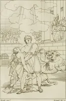 Picture 29 of 137 from Annales du musée et de l'école moderne des beaux-arts : recueil de gravures au trait, d'après les principaux ouvrages de peinture, sculpture, ou projets d'architecture, qui, chaque année, ont remporté le prix, soit aux écoles spéciales, soit aux concours nationaux : les productions des artistes en tous genres, qui, aux différentes expositions, ont été citées avec éloges : les morceaux les plus estimés ou inédits de la galerie de peinture : la suite complète de celle des antiques : édifices anciens et modernes, etc. (1800), leaf 119