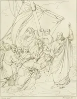 Picture 34 of 137 from Annales du musée et de l'école moderne des beaux-arts : recueil de gravures au trait, d'après les principaux ouvrages de peinture, sculpture, ou projets d'architecture, qui, chaque année, ont remporté le prix, soit aux écoles spéciales, soit aux concours nationaux : les productions des artistes en tous genres, qui, aux différentes expositions, ont été citées avec éloges : les morceaux les plus estimés ou inédits de la galerie de peinture : la suite complète de celle des antiques : édifices anciens et modernes, etc. (1800), leaf 136