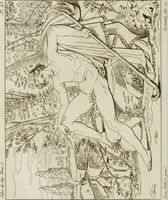 An illustration from Annales du musée et de l'école moderne des beaux-arts : recueil de gravures au trait, d'après les principaux ouvrages de peinture, sculpture, ou projets d'architecture, qui, chaque année, ont remporté le prix, soit aux écoles spéciales, soit aux concours nationaux : les productions des artistes en tous genres, qui, aux différentes expositions, ont été citées avec éloges : les morceaux les plus estimés ou inédits de la galerie de peinture : la suite complète de celle des antiques : édifices anciens et modernes, etc. (1800)