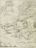 An illustration from Annales du musée et de l'école moderne des beaux-arts : recueil de gravures au trait, d'après les principaux ouvrages de peinture, sculpture, ou projets d'architecture, qui, chaque année, ont remporté le prix, soit aux écoles spéciales, soit aux concours nationaux : les productions des artistes en tous genres, qui, aux différentes expositions, ont été citées avec éloges : les morceaux les plus estimés ou inédits de la galerie de peinture : la suite complète de celle des antiques : édifices anciens et modernes, etc. (1800)