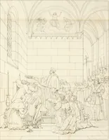 Picture 73 of 137 from Annales du musée et de l'école moderne des beaux-arts : recueil de gravures au trait, d'après les principaux ouvrages de peinture, sculpture, ou projets d'architecture, qui, chaque année, ont remporté le prix, soit aux écoles spéciales, soit aux concours nationaux : les productions des artistes en tous genres, qui, aux différentes expositions, ont été citées avec éloges : les morceaux les plus estimés ou inédits de la galerie de peinture : la suite complète de celle des antiques : édifices anciens et modernes, etc. (1800), leaf 281