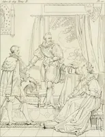 An illustration from Annales du musée et de l'école moderne des beaux-arts : recueil de gravures au trait, d'après les principaux ouvrages de peinture, sculpture, ou projets d'architecture, qui, chaque année, ont remporté le prix, soit aux écoles spéciales, soit aux concours nationaux : les productions des artistes en tous genres, qui, aux différentes expositions, ont été citées avec éloges : les morceaux les plus estimés ou inédits de la galerie de peinture : la suite complète de celle des antiques : édifices anciens et modernes, etc. (1800)