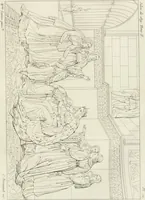 An illustration from Annales du musée et de l'école moderne des beaux-arts : recueil de gravures au trait, d'après les principaux ouvrages de peinture, sculpture, ou projets d'architecture, qui, chaque année, ont remporté le prix, soit aux écoles spéciales, soit aux concours nationaux : les productions des artistes en tous genres, qui, aux différentes expositions, ont été citées avec éloges : les morceaux les plus estimés ou inédits de la galerie de peinture : la suite complète de celle des antiques : édifices anciens et modernes, etc. (1800)