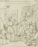 Picture 83 of 137 from Annales du musée et de l'école moderne des beaux-arts : recueil de gravures au trait, d'après les principaux ouvrages de peinture, sculpture, ou projets d'architecture, qui, chaque année, ont remporté le prix, soit aux écoles spéciales, soit aux concours nationaux : les productions des artistes en tous genres, qui, aux différentes expositions, ont été citées avec éloges : les morceaux les plus estimés ou inédits de la galerie de peinture : la suite complète de celle des antiques : édifices anciens et modernes, etc. (1800), leaf 309