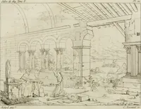 Picture 84 of 137 from Annales du musée et de l'école moderne des beaux-arts : recueil de gravures au trait, d'après les principaux ouvrages de peinture, sculpture, ou projets d'architecture, qui, chaque année, ont remporté le prix, soit aux écoles spéciales, soit aux concours nationaux : les productions des artistes en tous genres, qui, aux différentes expositions, ont été citées avec éloges : les morceaux les plus estimés ou inédits de la galerie de peinture : la suite complète de celle des antiques : édifices anciens et modernes, etc. (1800), leaf 313