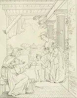 Picture 94 of 137 from Annales du musée et de l'école moderne des beaux-arts : recueil de gravures au trait, d'après les principaux ouvrages de peinture, sculpture, ou projets d'architecture, qui, chaque année, ont remporté le prix, soit aux écoles spéciales, soit aux concours nationaux : les productions des artistes en tous genres, qui, aux différentes expositions, ont été citées avec éloges : les morceaux les plus estimés ou inédits de la galerie de peinture : la suite complète de celle des antiques : édifices anciens et modernes, etc. (1800), leaf 346
