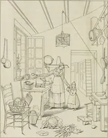 An illustration from Annales du musée et de l'école moderne des beaux-arts : recueil de gravures au trait, d'après les principaux ouvrages de peinture, sculpture, ou projets d'architecture, qui, chaque année, ont remporté le prix, soit aux écoles spéciales, soit aux concours nationaux : les productions des artistes en tous genres, qui, aux différentes expositions, ont été citées avec éloges : les morceaux les plus estimés ou inédits de la galerie de peinture : la suite complète de celle des antiques : édifices anciens et modernes, etc. (1800)