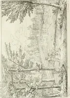An illustration from Annales du musée et de l'école moderne des beaux-arts : recueil de gravures au trait, d'après les principaux ouvrages de peinture, sculpture, ou projets d'architecture, qui, chaque année, ont remporté le prix, soit aux écoles spéciales, soit aux concours nationaux : les productions des artistes en tous genres, qui, aux différentes expositions, ont été citées avec éloges : les morceaux les plus estimés ou inédits de la galerie de peinture : la suite complète de celle des antiques : édifices anciens et modernes, etc. (1800)