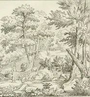 Picture 117 of 137 from Annales du musée et de l'école moderne des beaux-arts : recueil de gravures au trait, d'après les principaux ouvrages de peinture, sculpture, ou projets d'architecture, qui, chaque année, ont remporté le prix, soit aux écoles spéciales, soit aux concours nationaux : les productions des artistes en tous genres, qui, aux différentes expositions, ont été citées avec éloges : les morceaux les plus estimés ou inédits de la galerie de peinture : la suite complète de celle des antiques : édifices anciens et modernes, etc. (1800), leaf 424