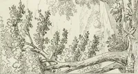 An illustration from Annales du musée et de l'école moderne des beaux-arts : recueil de gravures au trait, d'après les principaux ouvrages de peinture, sculpture, ou projets d'architecture, qui, chaque année, ont remporté le prix, soit aux écoles spéciales, soit aux concours nationaux : les productions des artistes en tous genres, qui, aux différentes expositions, ont été citées avec éloges : les morceaux les plus estimés ou inédits de la galerie de peinture : la suite complète de celle des antiques : édifices anciens et modernes, etc. (1800)