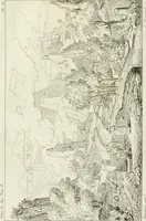 An illustration from Annales du musée et de l'école moderne des beaux-arts : recueil de gravures au trait, d'après les principaux ouvrages de peinture, sculpture, ou projets d'architecture, qui, chaque année, ont remporté le prix, soit aux écoles spéciales, soit aux concours nationaux : les productions des artistes en tous genres, qui, aux différentes expositions, ont été citées avec éloges : les morceaux les plus estimés ou inédits de la galerie de peinture : la suite complète de celle des antiques : édifices anciens et modernes, etc. (1800)
