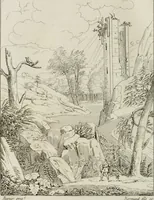 Picture 122 of 137 from Annales du musée et de l'école moderne des beaux-arts : recueil de gravures au trait, d'après les principaux ouvrages de peinture, sculpture, ou projets d'architecture, qui, chaque année, ont remporté le prix, soit aux écoles spéciales, soit aux concours nationaux : les productions des artistes en tous genres, qui, aux différentes expositions, ont été citées avec éloges : les morceaux les plus estimés ou inédits de la galerie de peinture : la suite complète de celle des antiques : édifices anciens et modernes, etc. (1800), leaf 433