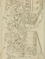 An illustration from Annales du musée et de l'école moderne des beaux-arts : recueil de gravures au trait, d'après les principaux ouvrages de peinture, sculpture, ou projets d'architecture, qui, chaque année, ont remporté le prix, soit aux écoles spéciales, soit aux concours nationaux : les productions des artistes en tous genres, qui, aux différentes expositions, ont été citées avec éloges : les morceaux les plus estimés ou inédits de la galerie de peinture : la suite complète de celle des antiques : édifices anciens et modernes, etc. (1800)