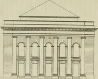 An illustration from Annales du musée et de l'école moderne des beaux-arts : recueil de gravures au trait, d'après les principaux ouvrages de peinture, sculpture, ou projets d'architecture, qui, chaque année, ont remporté le prix, soit aux écoles spéciales, soit aux concours nationaux : les productions des artistes en tous genres, qui, aux différentes expositions, ont été citées avec éloges : les morceaux les plus estimés ou inédits de la galerie de peinture : la suite complète de celle des antiques : édifices anciens et modernes, etc. (1800)