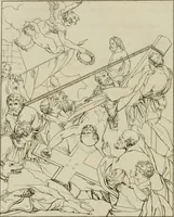 An illustration from Annales du musée et de l'école moderne des beaux-arts : recueil de gravures au trait, d'après les principaux ouvrages de peinture, sculpture, ou projets d'architecture, qui, chaque année, ont remporté le prix, soit aux écoles spéciales, soit aux concours nationaux : les productions des artistes en tous genres, qui, aux différentes expositions, ont été citées avec éloges : les morceaux les plus estimés ou inédits de la galerie de peinture : la suite complète de celle des antiques : édifices anciens et modernes, etc. (1800)