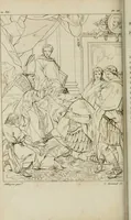 An illustration from Annales du musée et de l'école moderne des beaux-arts : recueil de gravures au trait, d'après les principaux ouvrages de peinture, sculpture, ou projets d'architecture, qui, chaque année, ont remporté le prix, soit aux écoles spéciales, soit aux concours nationaux : les productions des artistes en tous genres, qui, aux différentes expositions, ont été citées avec éloges : les morceaux les plus estimés ou inédits de la galerie de peinture : la suite complète de celle des antiques : édifices anciens et modernes, etc. (1800)