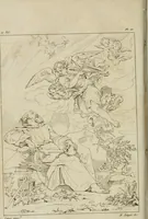 An illustration from Annales du musée et de l'école moderne des beaux-arts : recueil de gravures au trait, d'après les principaux ouvrages de peinture, sculpture, ou projets d'architecture, qui, chaque année, ont remporté le prix, soit aux écoles spéciales, soit aux concours nationaux : les productions des artistes en tous genres, qui, aux différentes expositions, ont été citées avec éloges : les morceaux les plus estimés ou inédits de la galerie de peinture : la suite complète de celle des antiques : édifices anciens et modernes, etc. (1800)