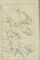 An illustration from Annales du musée et de l'école moderne des beaux-arts : recueil de gravures au trait, d'après les principaux ouvrages de peinture, sculpture, ou projets d'architecture, qui, chaque année, ont remporté le prix, soit aux écoles spéciales, soit aux concours nationaux : les productions des artistes en tous genres, qui, aux différentes expositions, ont été citées avec éloges : les morceaux les plus estimés ou inédits de la galerie de peinture : la suite complète de celle des antiques : édifices anciens et modernes, etc. (1800)