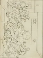 An illustration from Annales du musée et de l'école moderne des beaux-arts : recueil de gravures au trait, d'après les principaux ouvrages de peinture, sculpture, ou projets d'architecture, qui, chaque année, ont remporté le prix, soit aux écoles spéciales, soit aux concours nationaux : les productions des artistes en tous genres, qui, aux différentes expositions, ont été citées avec éloges : les morceaux les plus estimés ou inédits de la galerie de peinture : la suite complète de celle des antiques : édifices anciens et modernes, etc. (1800)