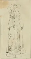 An illustration from Annales du musée et de l'école moderne des beaux-arts : recueil de gravures au trait, d'après les principaux ouvrages de peinture, sculpture, ou projets d'architecture, qui, chaque année, ont remporté le prix, soit aux écoles spéciales, soit aux concours nationaux : les productions des artistes en tous genres, qui, aux différentes expositions, ont été citées avec éloges : les morceaux les plus estimés ou inédits de la galerie de peinture : la suite complète de celle des antiques : édifices anciens et modernes, etc. (1800)