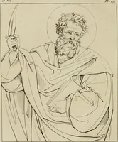 An illustration from Annales du musée et de l'école moderne des beaux-arts : recueil de gravures au trait, d'après les principaux ouvrages de peinture, sculpture, ou projets d'architecture, qui, chaque année, ont remporté le prix, soit aux écoles spéciales, soit aux concours nationaux : les productions des artistes en tous genres, qui, aux différentes expositions, ont été citées avec éloges : les morceaux les plus estimés ou inédits de la galerie de peinture : la suite complète de celle des antiques : édifices anciens et modernes, etc. (1800)