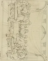 An illustration from Annales du musée et de l'école moderne des beaux-arts : recueil de gravures au trait, d'après les principaux ouvrages de peinture, sculpture, ou projets d'architecture, qui, chaque année, ont remporté le prix, soit aux écoles spéciales, soit aux concours nationaux : les productions des artistes en tous genres, qui, aux différentes expositions, ont été citées avec éloges : les morceaux les plus estimés ou inédits de la galerie de peinture : la suite complète de celle des antiques : édifices anciens et modernes, etc. (1800)