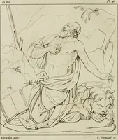 Picture 42 of 74 from Annales du musée et de l'école moderne des beaux-arts : recueil de gravures au trait, d'après les principaux ouvrages de peinture, sculpture, ou projets d'architecture, qui, chaque année, ont remporté le prix, soit aux écoles spéciales, soit aux concours nationaux : les productions des artistes en tous genres, qui, aux différentes expositions, ont été citées avec éloges : les morceaux les plus estimés ou inédits de la galerie de peinture : la suite complète de celle des antiques : édifices anciens et modernes, etc. (1800), leaf 165