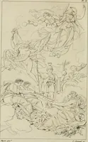 Picture 53 of 74 from Annales du musée et de l'école moderne des beaux-arts : recueil de gravures au trait, d'après les principaux ouvrages de peinture, sculpture, ou projets d'architecture, qui, chaque année, ont remporté le prix, soit aux écoles spéciales, soit aux concours nationaux : les productions des artistes en tous genres, qui, aux différentes expositions, ont été citées avec éloges : les morceaux les plus estimés ou inédits de la galerie de peinture : la suite complète de celle des antiques : édifices anciens et modernes, etc. (1800), leaf 209